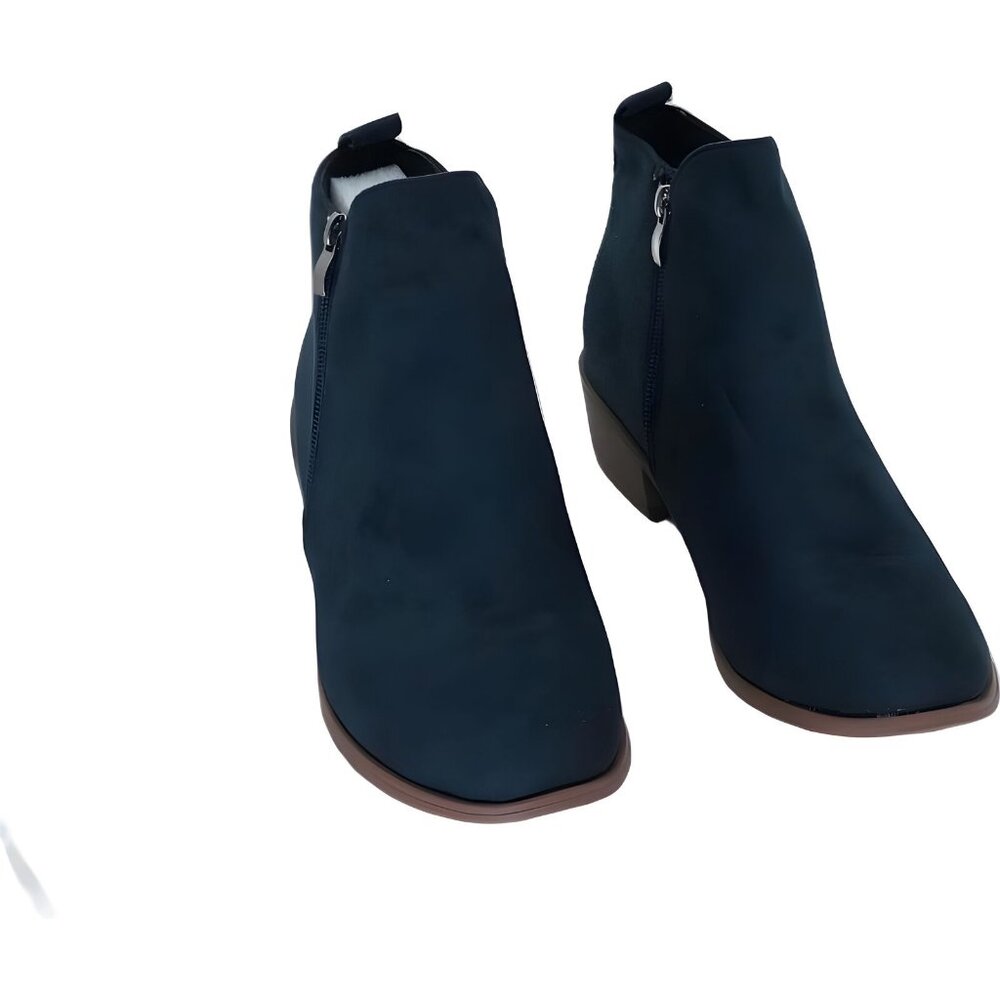R.Z. Blue Matte Faux Leather Bootie for Women, EU 41 Shoes